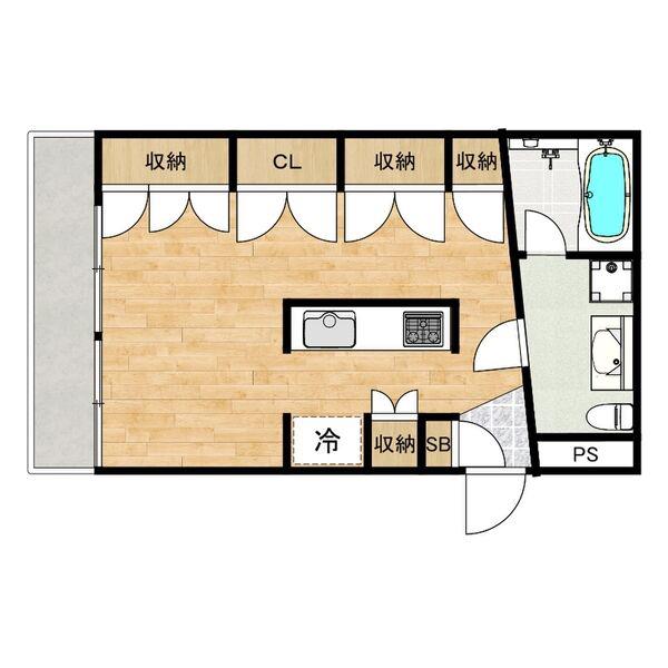 マンションCASA(ワンルーム/2階)の間取り写真