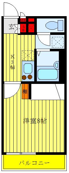 レオパレスソレーユIII(1K/3階)の間取り写真