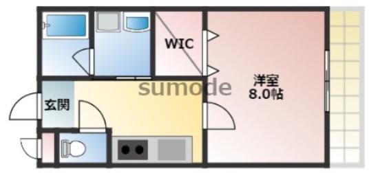 OAK中穂積(1K/2階)の間取り写真