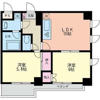 オークウッドII(2LDK/4階)の間取り写真