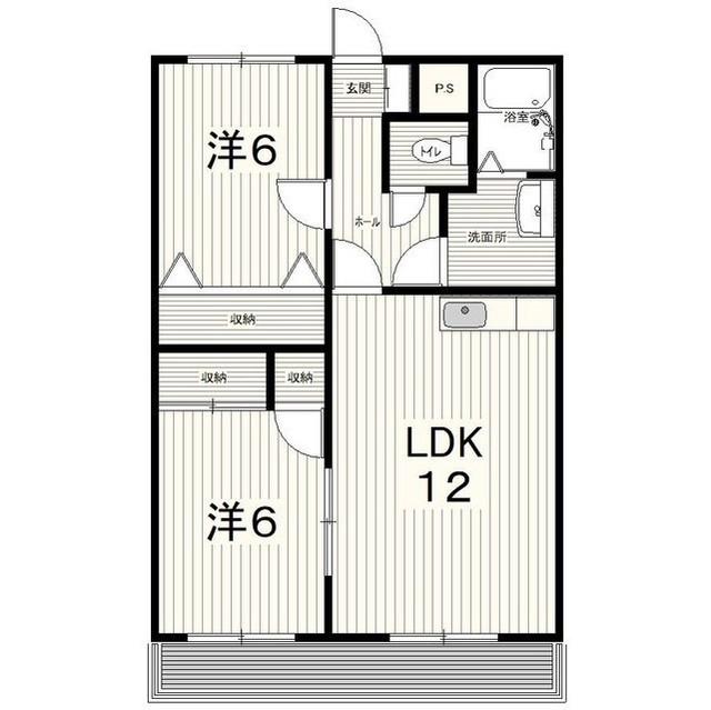 レジデンス秋山II(2LDK/2階)の間取り写真