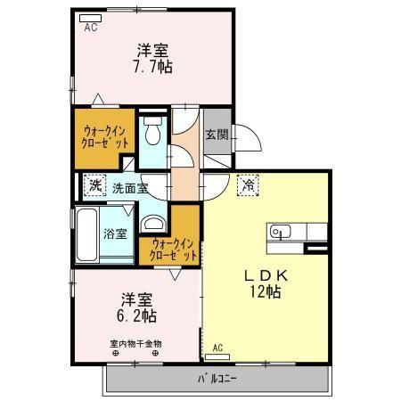 RICHESSE COURT(2LDK/2階)の間取り写真