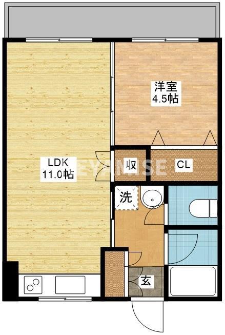 ペティオン富士見(1LDK/2階)の間取り写真