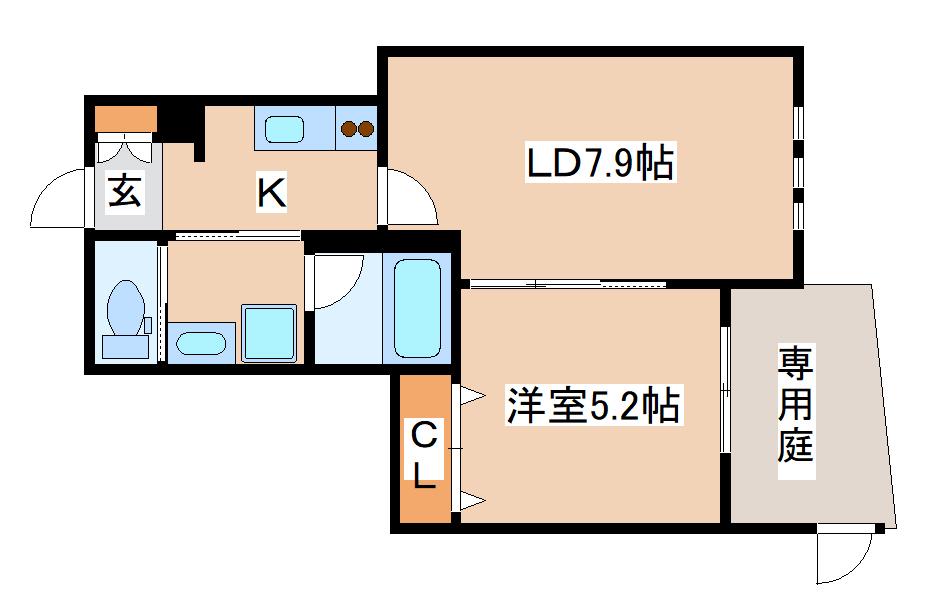 EG-11(1LDK/1階)の間取り写真