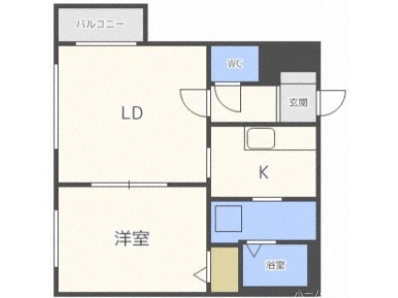 エルサコート澄川(1LDK/2階)の間取り写真
