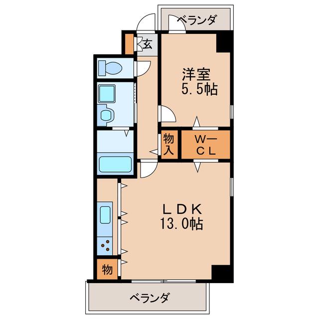 リーヴァストゥーディオ丸の内(1LDK/8階)の間取り写真