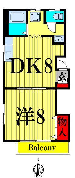 パールボックス B(1DK/2階)の間取り写真