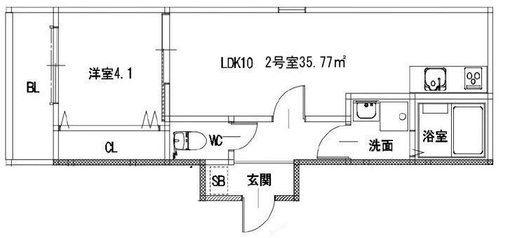MUGINO BASE(1LDK/2階)の間取り写真