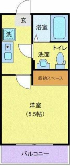 レジデンスウエスト淵野辺(1K/3階)の間取り写真