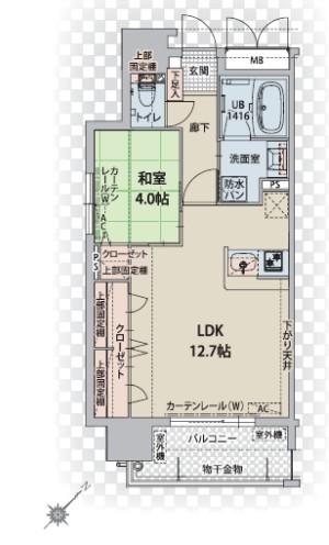 プレスタイル博多駅南Ⅱ(1LDK/11階)の間取り写真