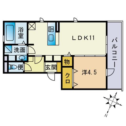 GD SASABARU APARTMENT A(1LDK/3階)の間取り写真