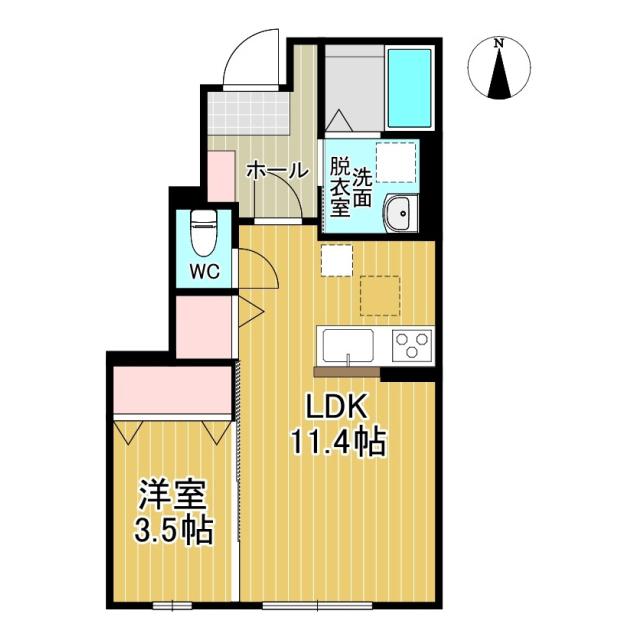 ハイムメゾン双葉町B棟(1LDK/1階)の間取り写真
