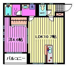 MS MANSION(1LDK/2階)の間取り写真