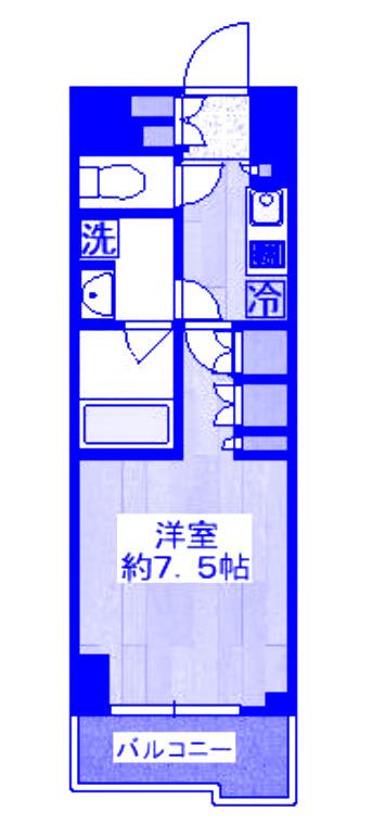 ルーブル武蔵小杉伍番館(1K/6階)の間取り写真