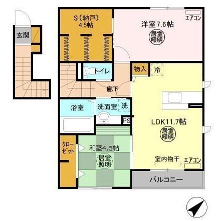 東武野田線 増尾駅 徒歩22分 2階建 築12年(2SLDK/2階)の間取り写真