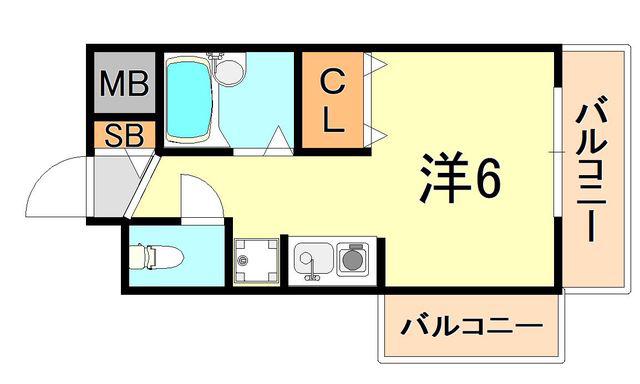 サンエキューズII(ワンルーム/9階)の間取り写真