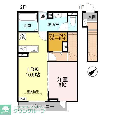 RESIDENCE歌川町 A棟(1LDK/2階)の間取り写真