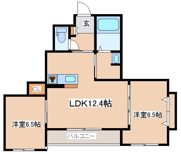 GRANDARBRESHAMAISON(2LDK/2階)の間取り写真