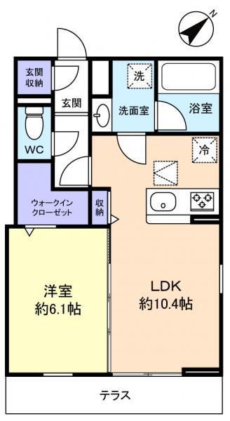 D-MARRONNIER(1LDK/1階)の間取り写真