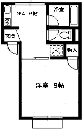 コーポラス北野(1DK/2階)の間取り写真