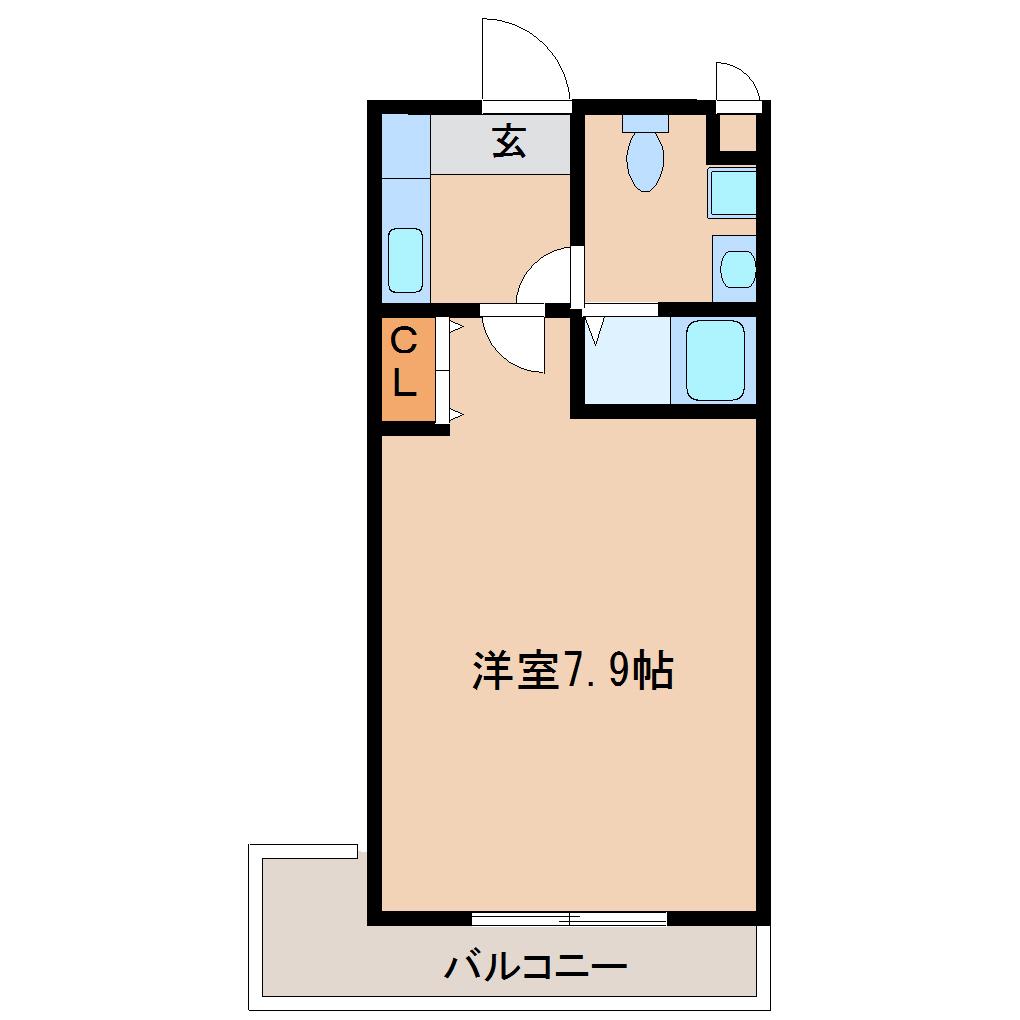 セルジュYS東園田(1K/4階)の間取り写真