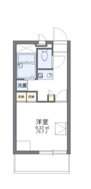 レオパレスアドミラブールワタル(1K/3階)の間取り写真