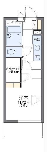 レオパレスフィオレ2(1K/1階)の間取り写真