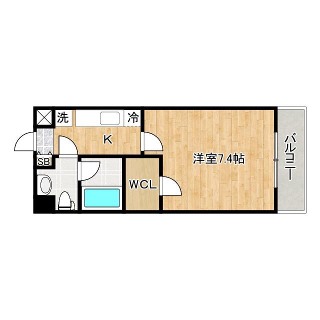 TS SQUARE城東野江(1K/6階)の間取り写真