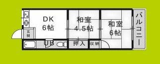 長吉コーポ(2DK/5階)の間取り写真