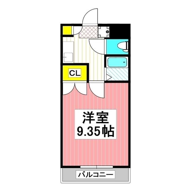 桜ビル新大江(1K/8階)の間取り写真