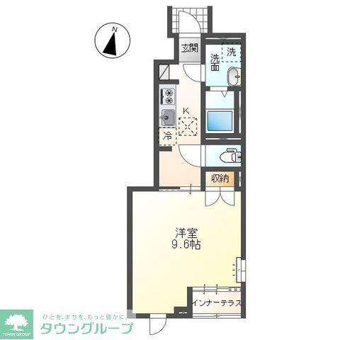 グランコート西本町(1K/1階)の間取り写真
