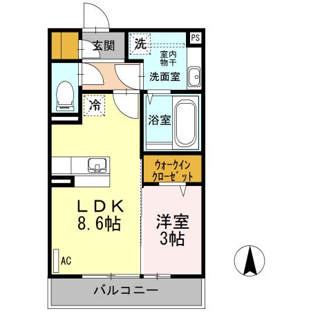 クレサージュ 306(1LDK/3階)の間取り写真