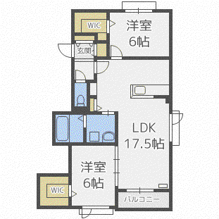 ATTRAIT新川(2LDK/2階)の間取り写真