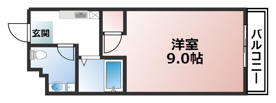 ラ・シュエット(1K/4階)の間取り写真
