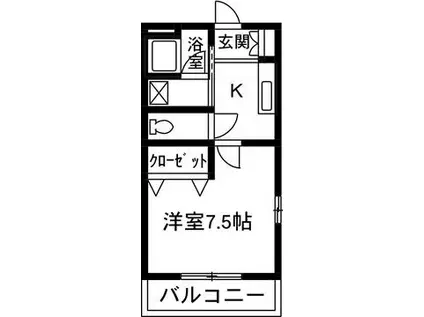 SIRIUS  シリウス (1K/1階)の間取り写真