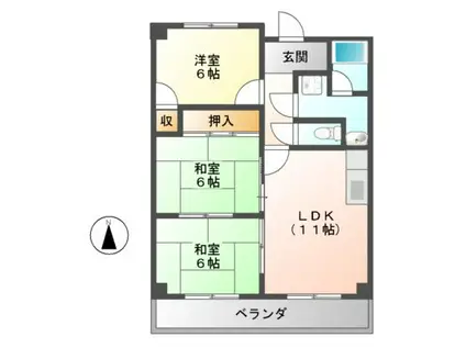 パークロイヤル宮山(3LDK/3階)の間取り写真