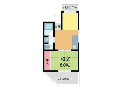 山崎ビル(2DK/4階)の間取り写真