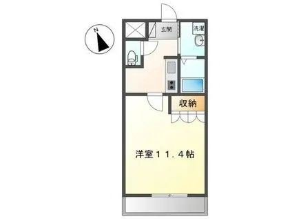 フォレストヒルズ(1K/1階)の間取り写真