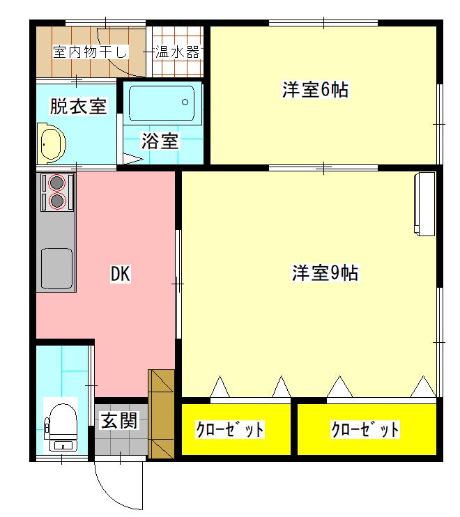 Kコーポ2(2DK/1階)の間取り写真