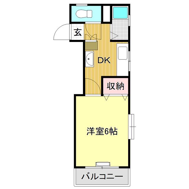 オレンジハイツ(1K/2階)の間取り写真