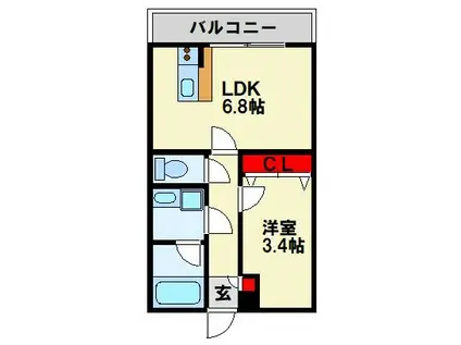 チェリーブロッサム感田(1LDK/1階)の間取り写真