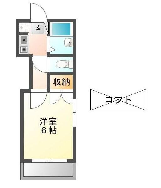 メープル上田II(1K/1階)の間取り写真