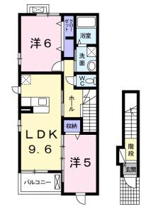 アヤソフィア(2DK/2階)の間取り写真