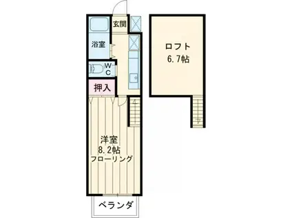 レモンバームI(1K/1階)の間取り写真