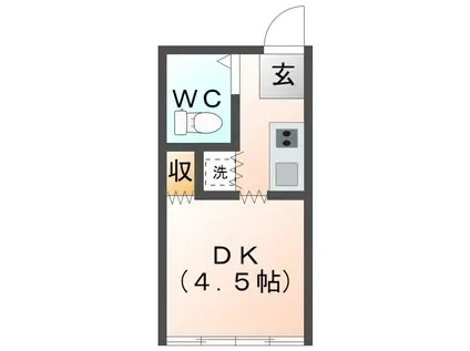 飯塚ビル(1K/3階)の間取り写真