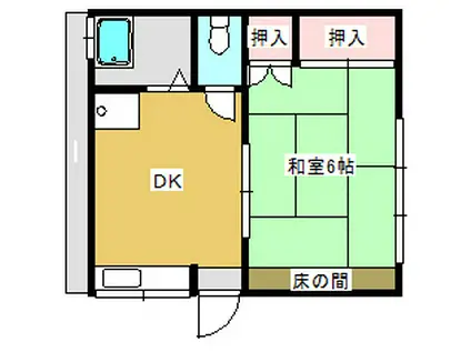 徳永ハイツ(1DK/1階)の間取り写真