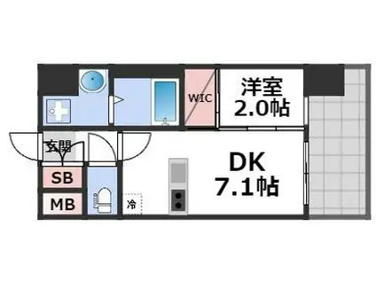 セレニテ難波ミラク壱番館(1DK/4階)の間取り写真