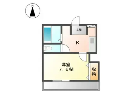 セレニール黒笹(1K/2階)の間取り写真