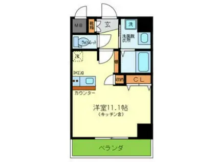 ONLYONE三田(ワンルーム/3階)の間取り写真