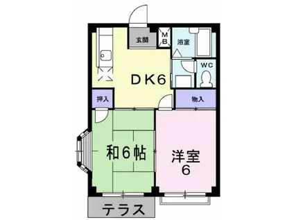 エルディム武井I(2DK/1階)の間取り写真